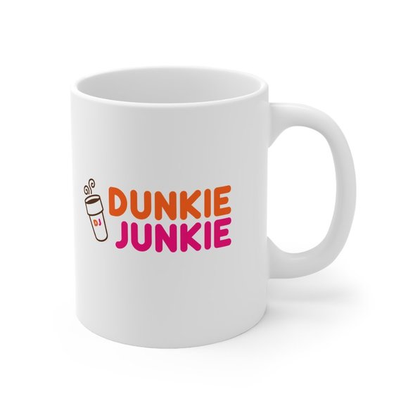 Funny Dunkie Junkie Coffee Lover Mug, Funny Gift - Picture 2 of 3